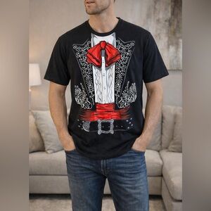 Aditivo Men’s Mariachi Costume Graphic Tee Black Short Sleeve Novelty Casual XL